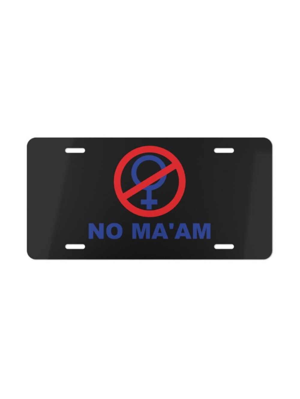 No Maam TV Show Logo Vanity License Plate Funny Sitcom Fan Tag USA Made